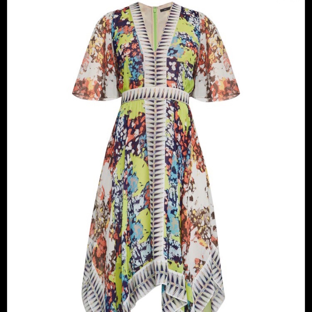 Flower printed handkerchief BCBG dress - Picture 2 of 4