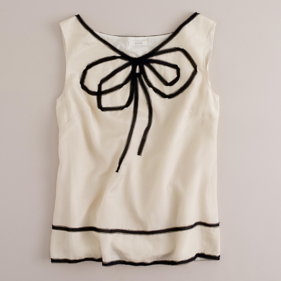 J CREW BOW FRONT SLEEVELESS TOP BLOUSE SZ 8 - Picture 2 of 2