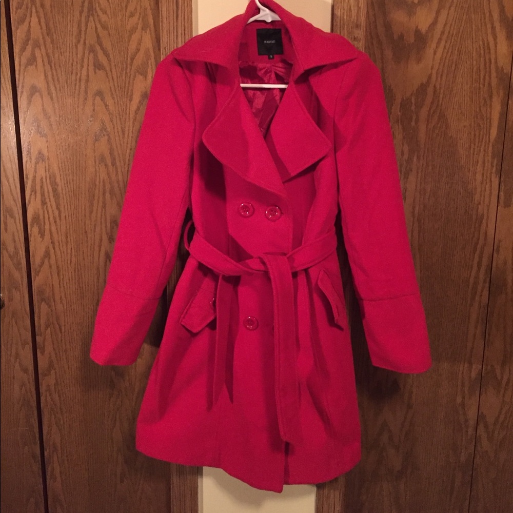 Red Trench Peacoat
