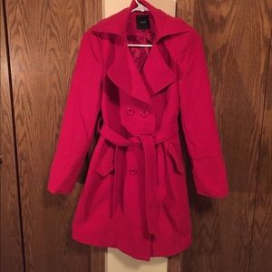 Red Trench Peacoat