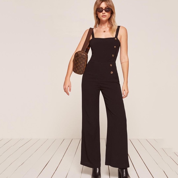 Reformation Pants - ✨sold✨ reformation • leo brown button jumpsuit