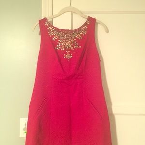 Red crop dress from Anthropologie
