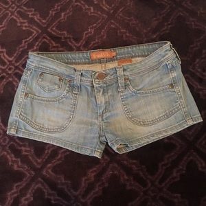 Frankie B, size 25, denim shorts.  Slightly worn.