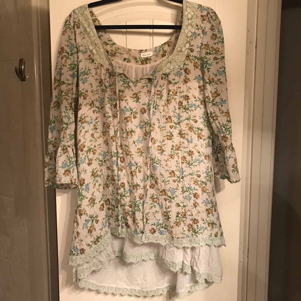 Boho Floral Print Tunic