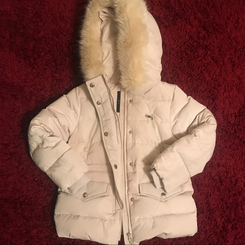 Zara Girls Fur-Hooded Coat