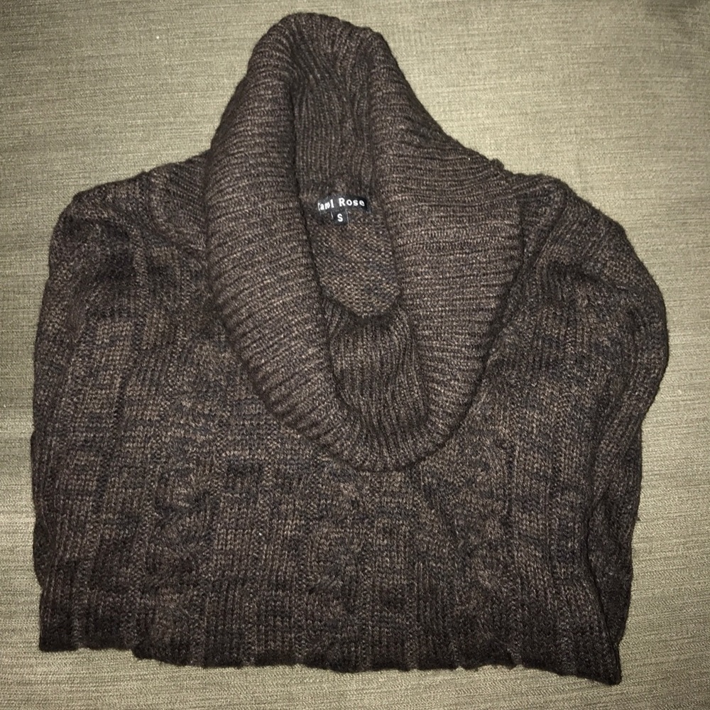 Brown/black cowl neck sweater
