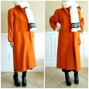 😍ON TREND!!! 📈 Vintage Orange Wool Duster Coat 😍ON TREND!!! 📈 Vintage Orange Wool Duster Coat
