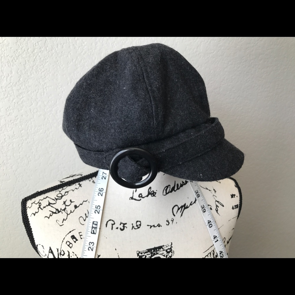 Grey wool newsboy hat