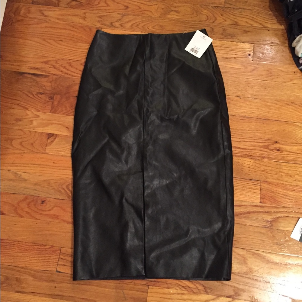 TOPSHOP Black Leather Skirt! NWT!