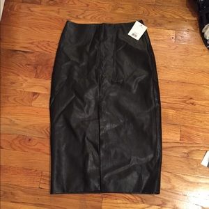 TOPSHOP Black Leather Skirt! NWT!