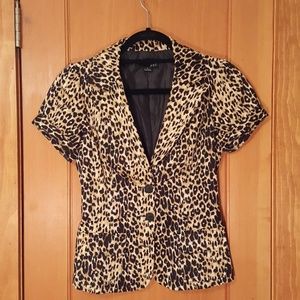 Forever21 leopard short sleeve blazer