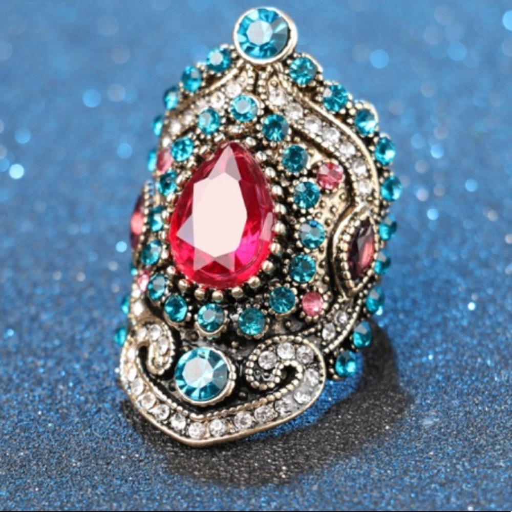 🎉HOST PICK🎉Multicolor Stone Retro Statement Ring
