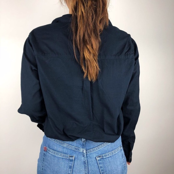 Velvet Women's Navy Button Down Shirt - Picture 3 of 5