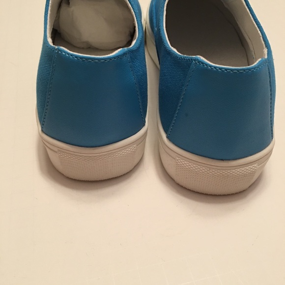 New Ladies Faux Leather Trim Slip-on Sneakers - Picture 3 of 5