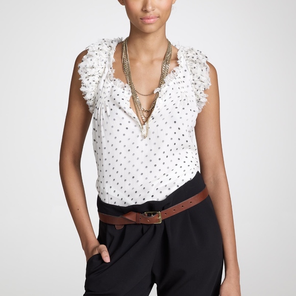 J CREW DOTSALOTA CHIFFON CAMI TANK SZ 8 NWOT - Picture 1 of 2