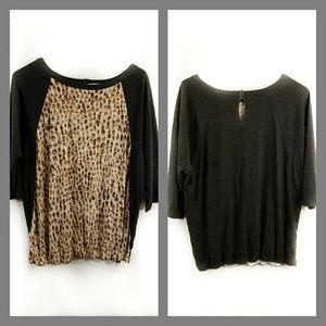 LOFT Ann Taylor gray and brown blouse LOFT Ann Taylor gray and brown blouse