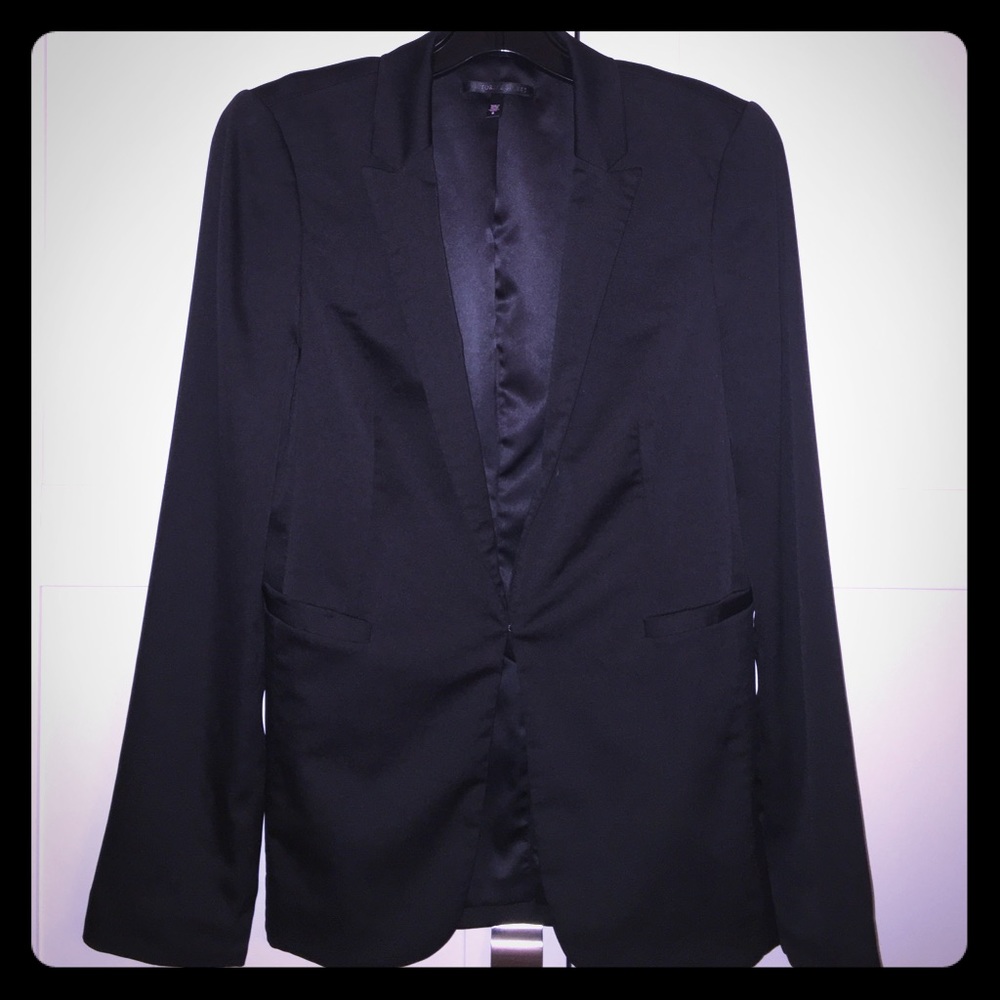 Victoria’s Secret Black Silk Tuxedo Jacket