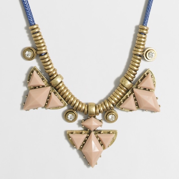 J CREW CORDED TRIANGLE STONE NECKLACE NWOT - Picture 2 of 2