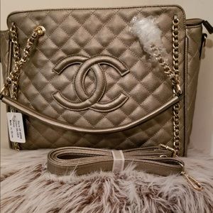 leather Channel shoulder bag