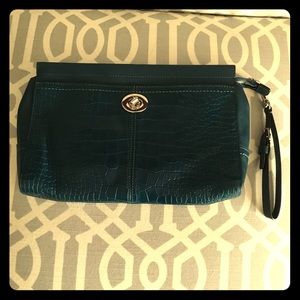 Teal Coach Wristlet