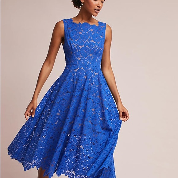 DISCONTINUED anthropologie cerulean sky dress - Picture 2 of 3