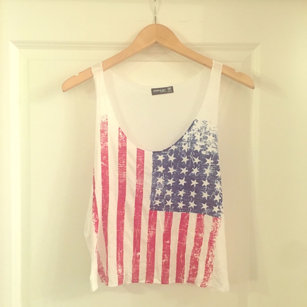American flag vertical tank