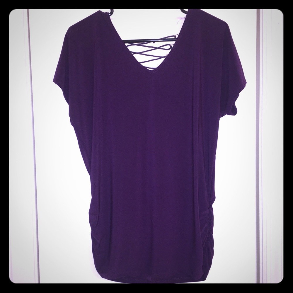 Purple V-Neck Top