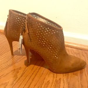 Brown Perforated Ankle Boots