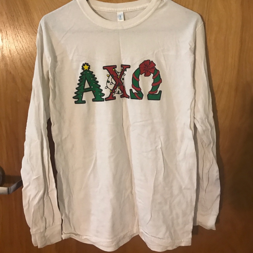 Alpha Chi Omega Long Sleeve Christmas Shirt