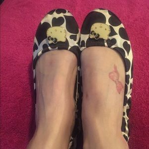 Hello Kitty black/white flats, size 7.5, used.