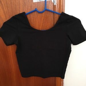 American apparel black crop top