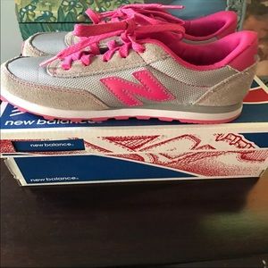 Pink and Gray girls NB sneakers