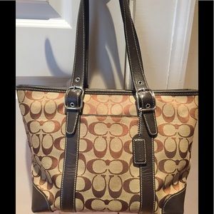 Versatile Khaki and Brown Coach Pocketbook