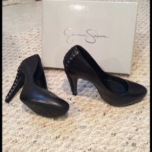 Jessica Simpson Black Lace detail heels