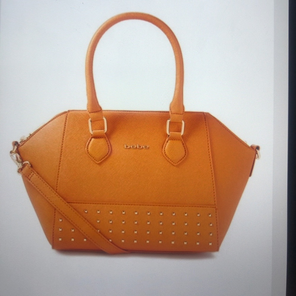 Bebe studded satchel in cognac-Final
