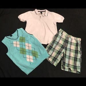 Class Club 3 Piece Boy Set - Shirt, Vest & Shorts