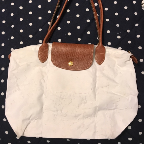Longchamp Handbags - Authentic White Small Longchamp Le Pliage Tote
