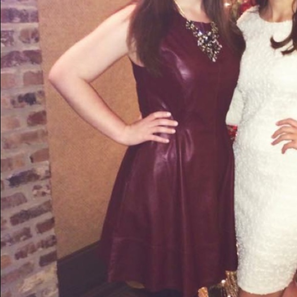Red faux leather Willow and Clay dress