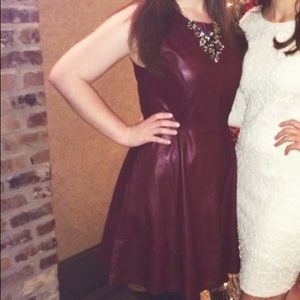 Red faux leather Willow and Clay dress