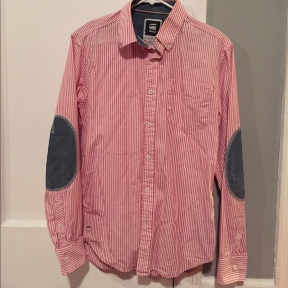 G-Star Other - G-Star RAW Red Button Down Shirt with Elbow Patch (Size Medium)