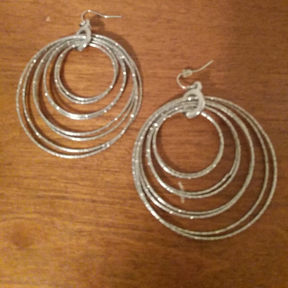 Silver hoops earrings