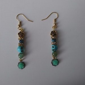 Teal Skull Earrings
