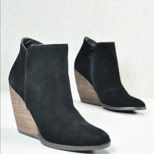 Very Volatile Black Suede Booties