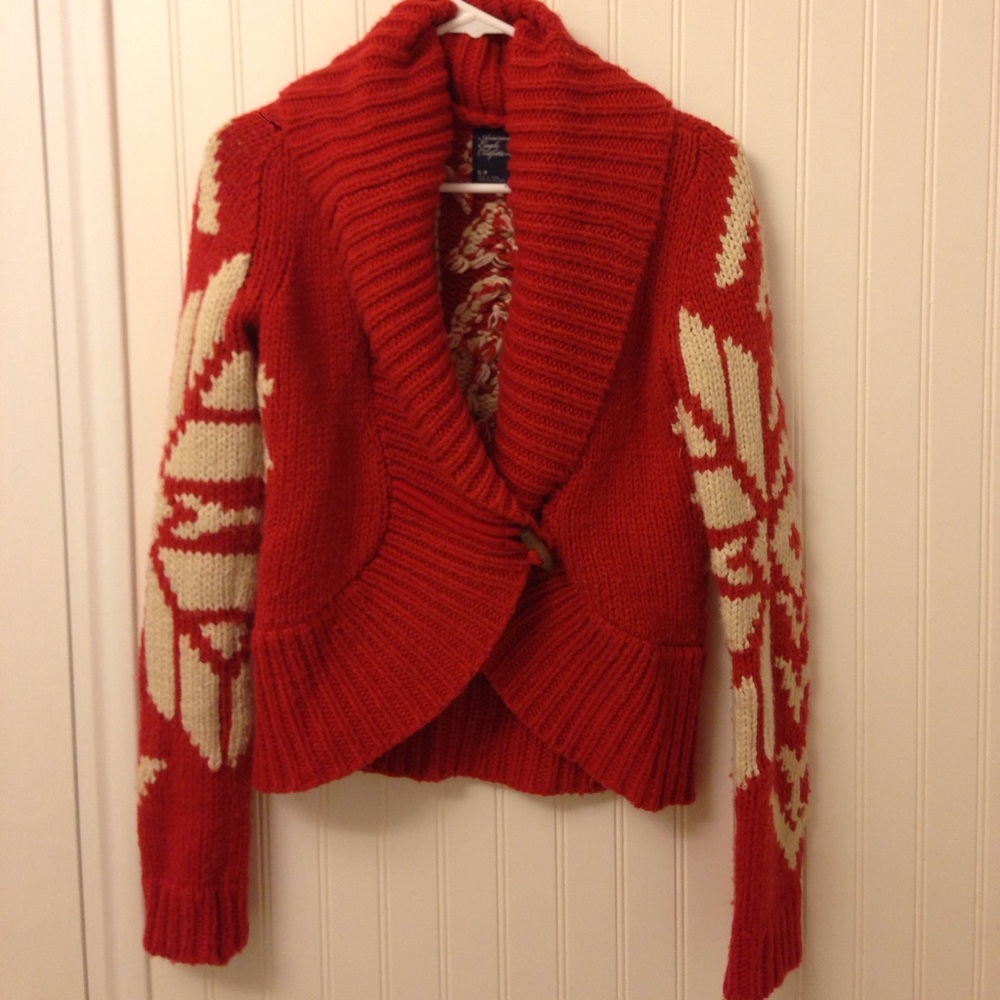 American eagle thick cord sweater