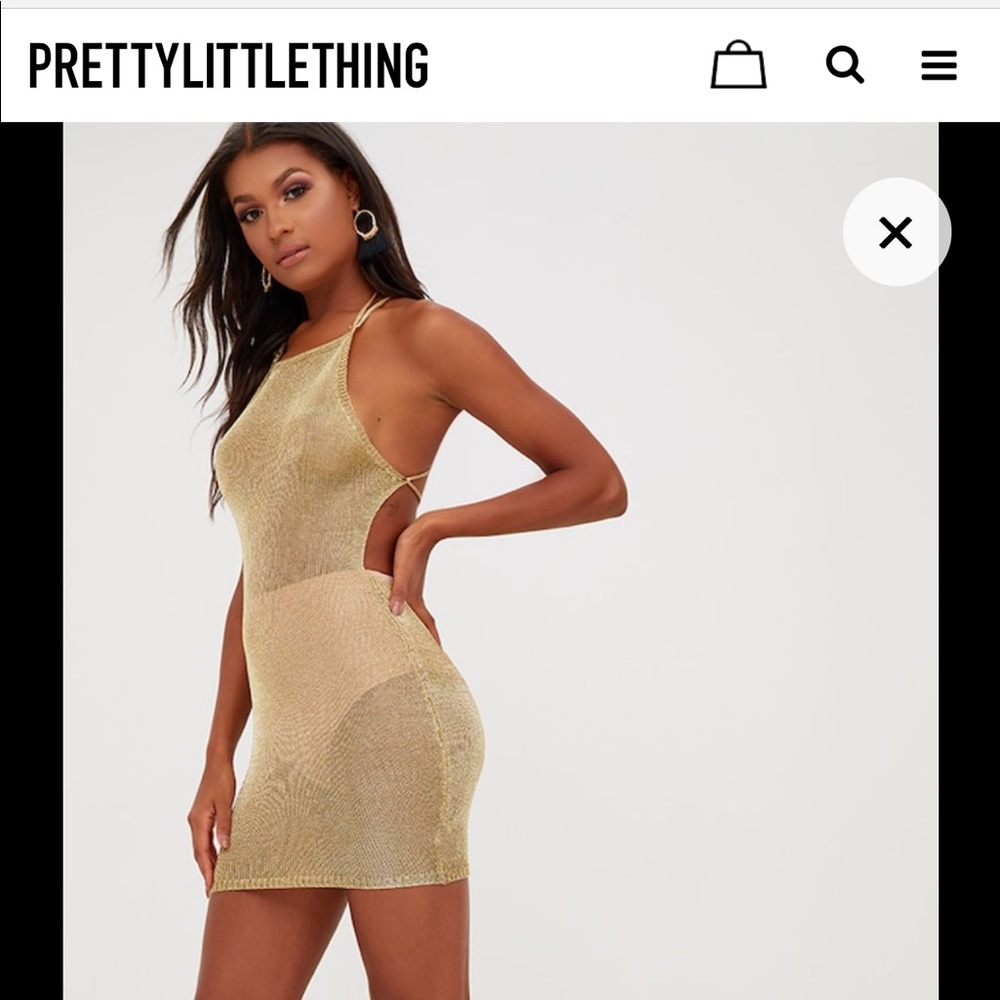 Gold Sheer mini dress