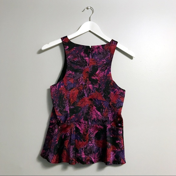EXPRESS purple red pink peplum sleeveless top - Picture 5 of 7