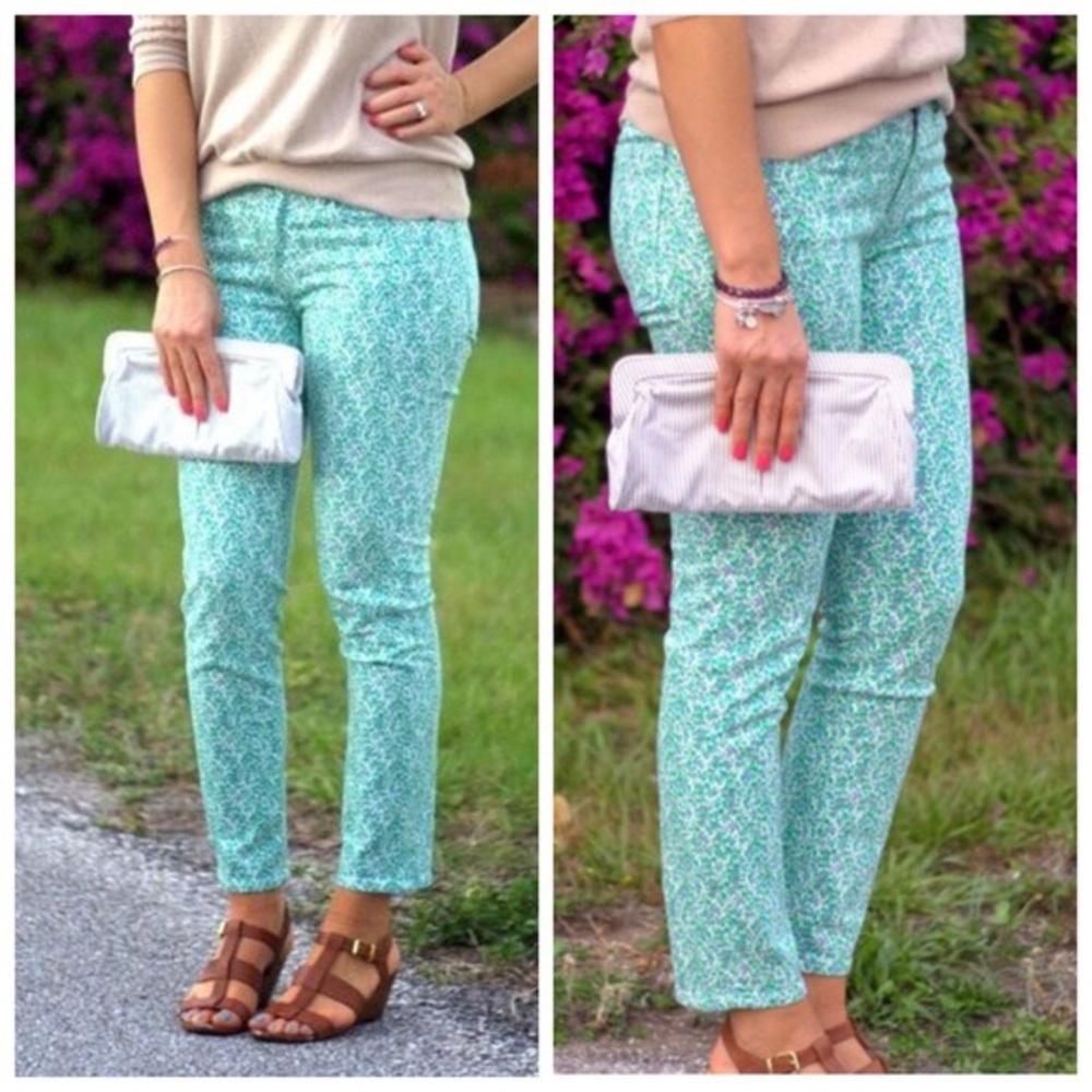 J. Crew • Toothpick style • Floral Jeans