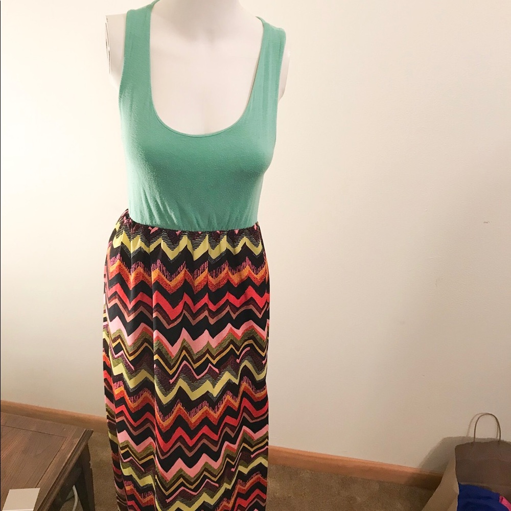 Mint and Chevron maxi