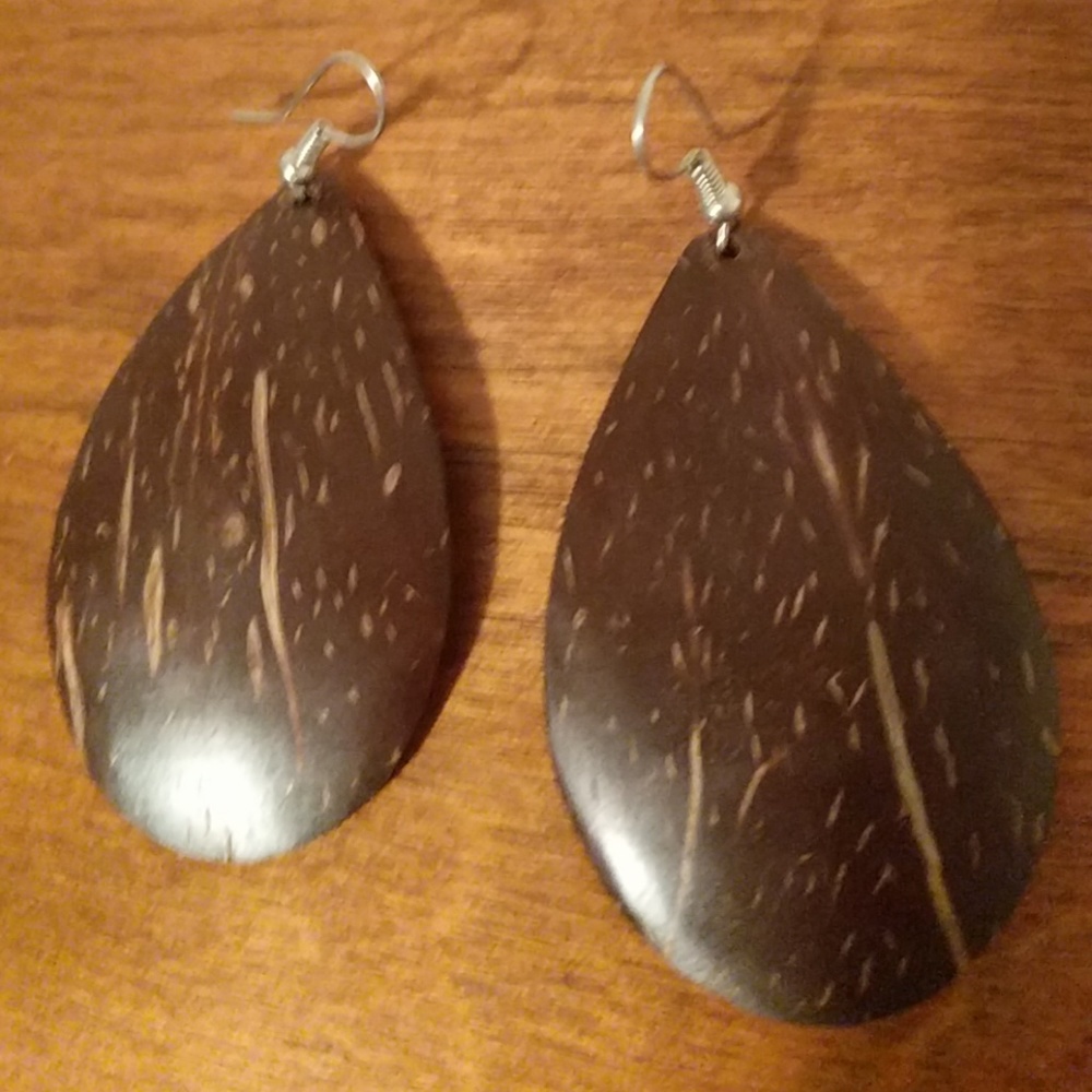Hand crafted wood earrings
