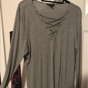 NWOT fitted ribbed lace-up top